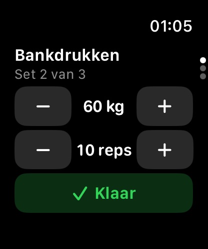 Set afvinken op de Watch